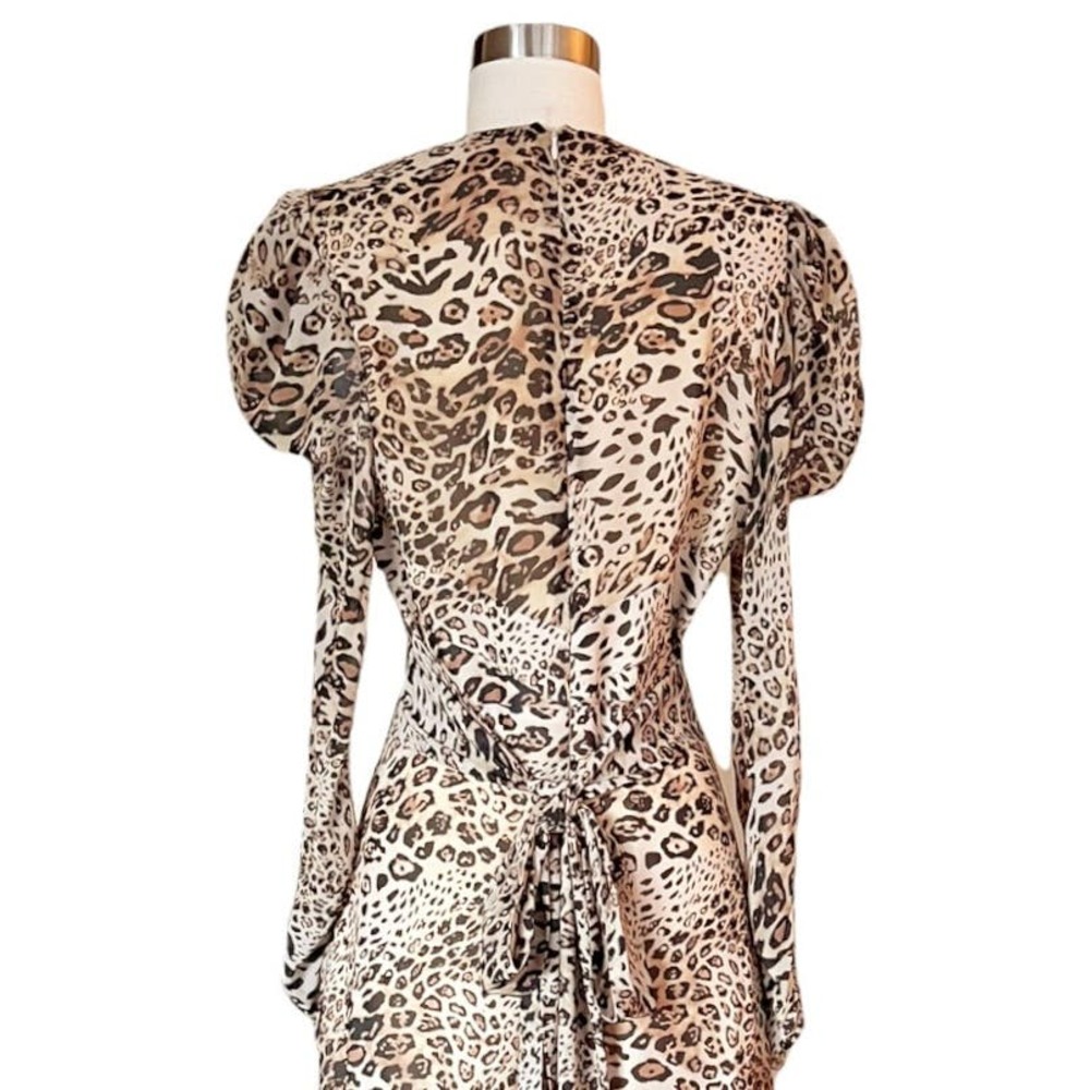 RONNY KOBO Bernadette Dress Animal Print Designer Airy Long Sleeves Maxi Medium - Picture 7 of 13